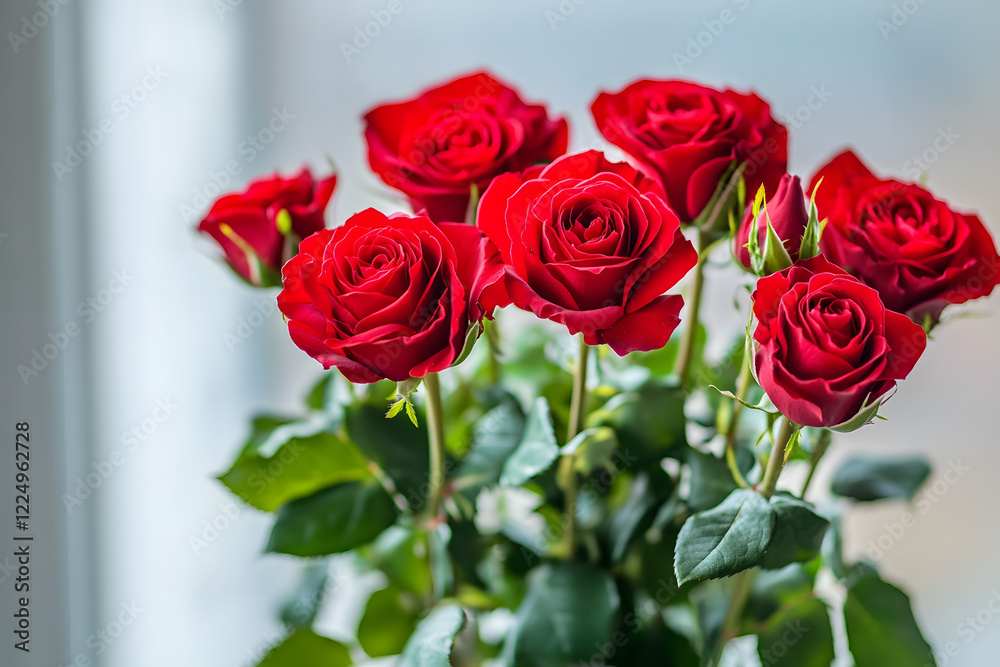 Luxurious Red Roses Bouquet Symbolizing Love on Saint Amour Day Luxurious Red Roses Bouquet Symbolizing Love on Saint Amour Day