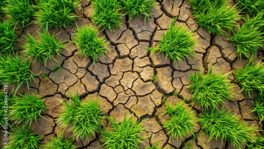 Aerial View of Drought-Stressed Rice Paddy Aerial View of Drought-Stressed Rice Paddy