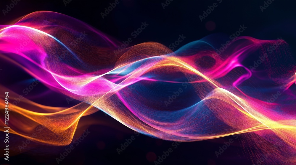 Fototapeta premium Flowing Abstract Waves of Vibrant Light and Color