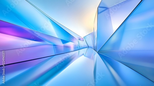 Abstract Blue and Purple Crystal Structure Design