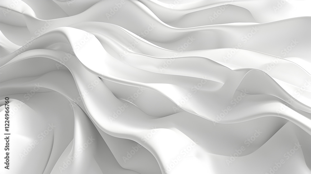 Obraz premium A close-up of flowing white fabric, showcasing soft curves and smooth textures.