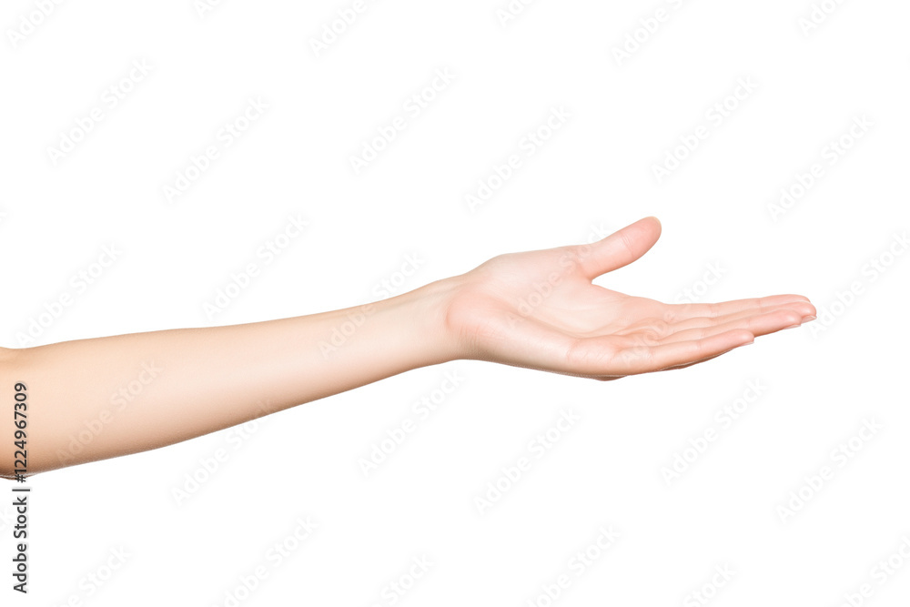 Hand reaching out to something isolated on transparent white background Hand reaching out to something isolated on transparent white background