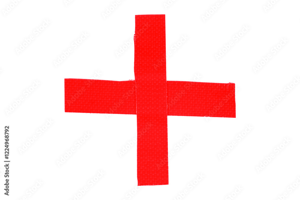 Obraz premium Red tape isolated on transparent background