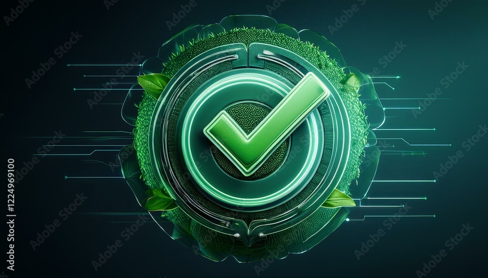 Um símbolo de verificado na cor verde representando aprovação Um símbolo de verificado na cor verde representando aprovação