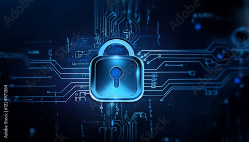 Uma chave azul simulando segurança digital e criptografia