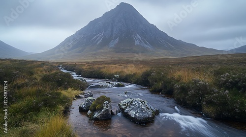 Stunning Mountain Landscape with a Crystal Clear Flowing Stream