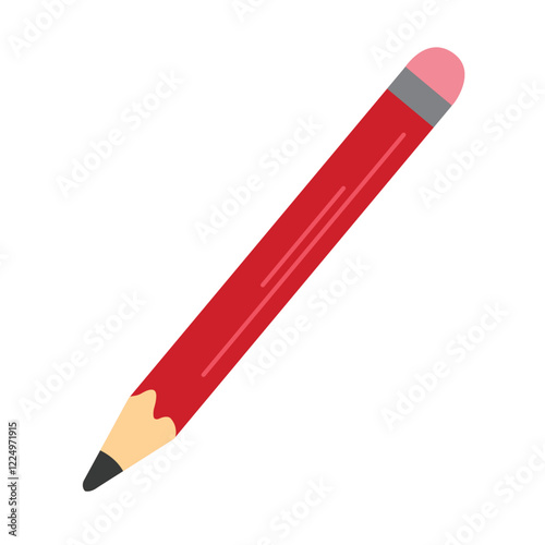 Pencil clip art, clip art pencil, pencil writing clip art, red pencil vector ilustration, pencil vector art, isolated on white background
