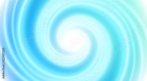 Bright blue vortex swirl Air purity and fluidity. Abstract aqua design evokes freshness and clarity. Washing effect.
