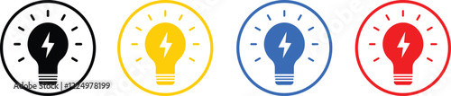 Set of light bulbs with question mark icons. Solution icon vector illustration. Idea concept sign. Line bulb checkmark in vector flat