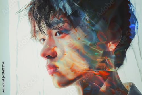 Most Handsome Asian Boy in Kpop Style Portrait with Underwater Effect