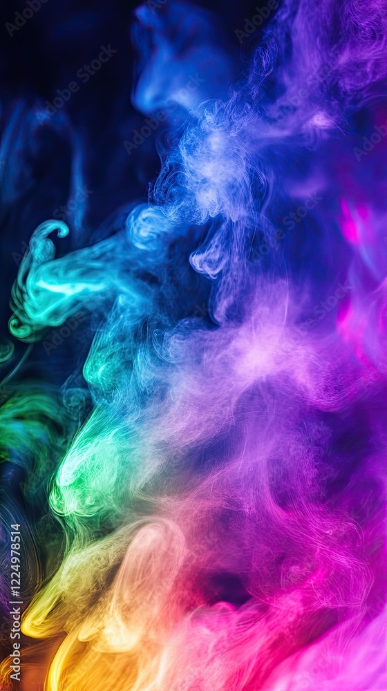 Fototapeta premium Stunning Rainbow Smoke Art: A Colorful Abstract Design
