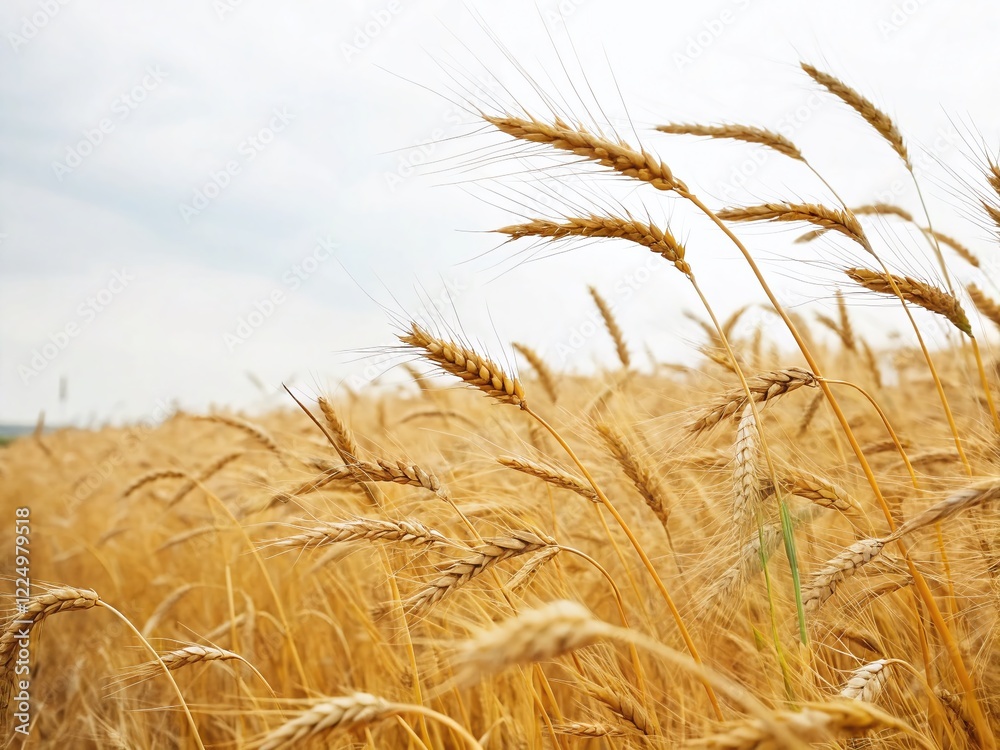 Surreal Golden Wheat Field Isolated on White Background - Dreamlike Nature Stock Photo Surreal Golden Wheat Field Isolated on White Background - Dreamlike Nature Stock Photo