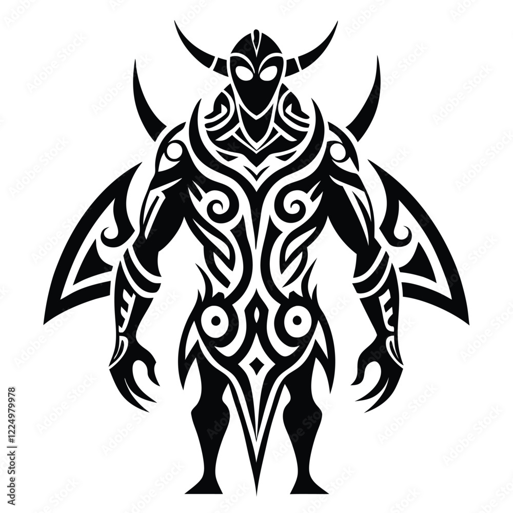 Fototapeta premium Tribal tattoo design silhouettes vector Design.