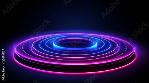 A large, colorful, and glowing circle on a black background