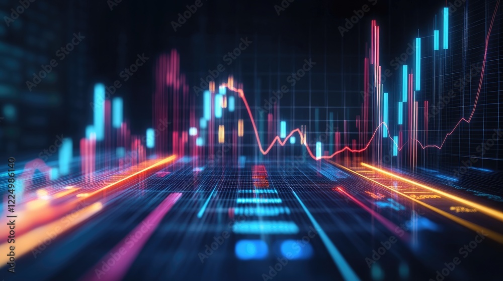 A glowing LED screen with vibrant data elements and neon lines, leaving plenty of space for text on a dark surface. A glowing LED screen with vibrant data elements and neon lines, leaving plenty of space for text on a dark surface.