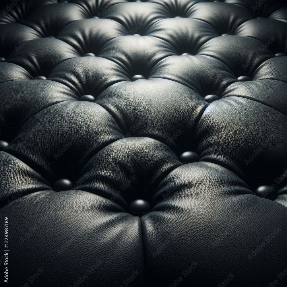 The image shows a close-up view of dark gray or black tufted upholstery.
The image shows a close-up view of dark gray or black tufted upholstery.