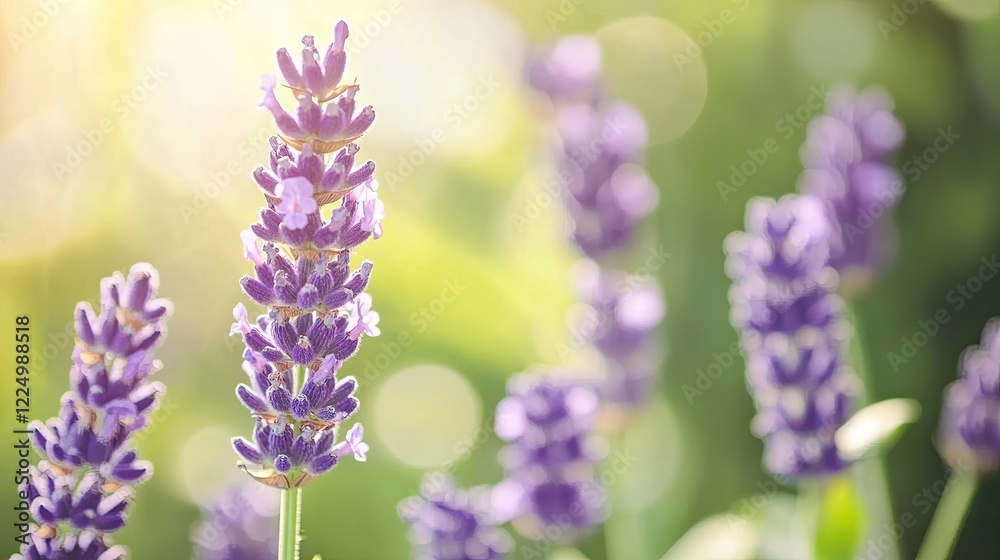 Obraz premium A single lavender rose in focus with a blurred natural green background.