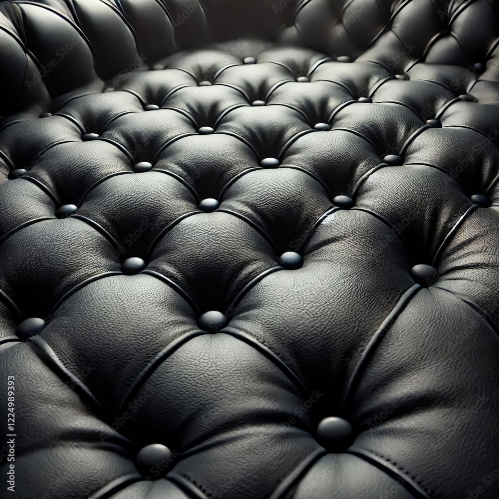 The image shows a close-up view of dark gray or black tufted upholstery.
The image shows a close-up view of dark gray or black tufted upholstery.