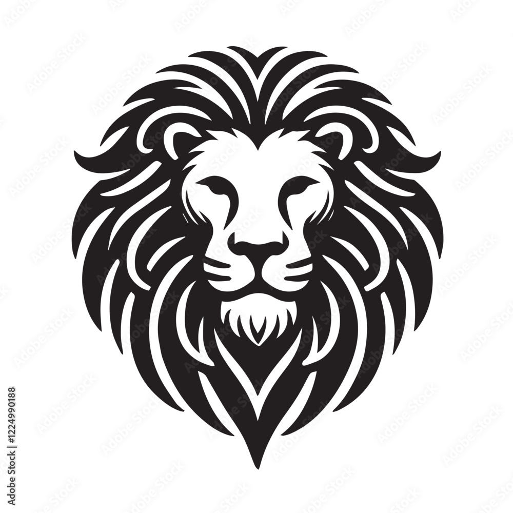 Vector illustration of a lion head mascot with tattoo style, featuring a wild animal face, symbolizing strength and nature Vector illustration of a lion head mascot with tattoo style, featuring a wild animal face, symbolizing strength and nature