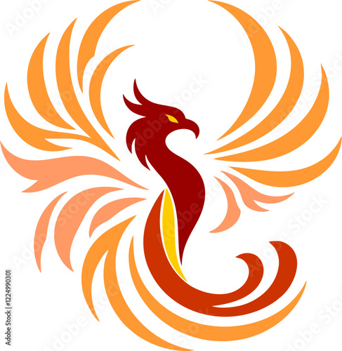 phoenix logo vector art, phoenix in flames vector art