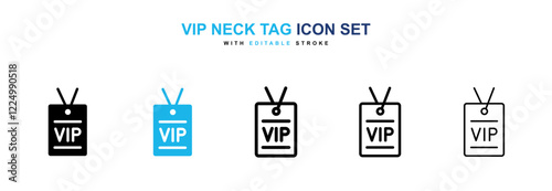 VIP neck tag icons in black and blue collection