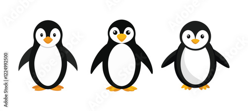 set of penguin vector, vector and illustration, vector style