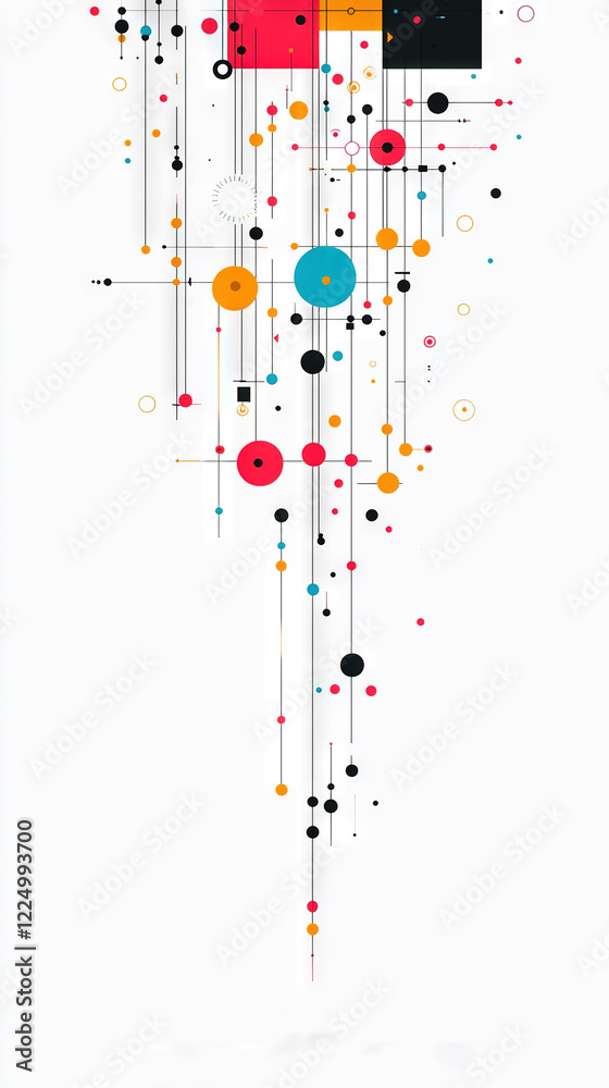 A poster with circles and lines at the bottom A poster with circles and lines at the bottom