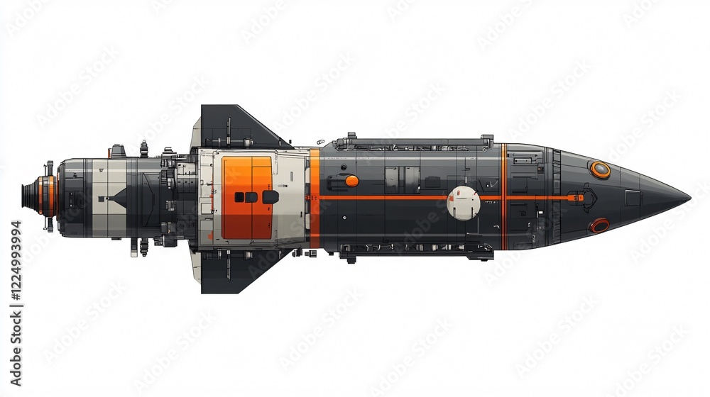 Dynamic rocket vector illustration with centered composition for impactful designs Dynamic rocket vector illustration with centered composition for impactful designs