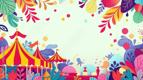 Carnival Organic Backgrounds -  Joyful Festival Illustrations