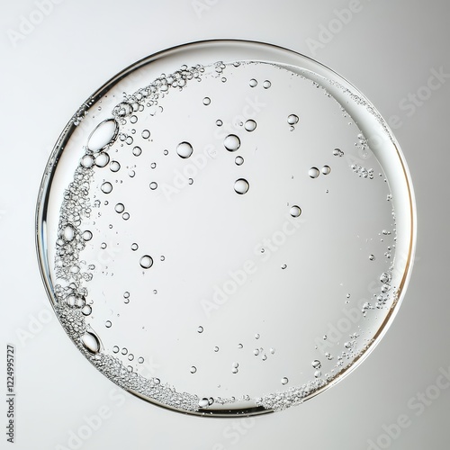 Transparent water bubbles on a light background