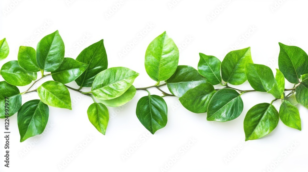 Tropical green leaves on a white background, with place no copy space Tropical green leaves on a white background, with place no copy space
