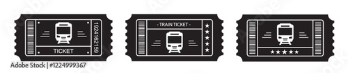 Train boarding pass ticket icon, vector illustration