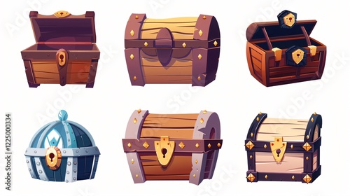 Animated Empty Treasure Chest - Open and Closed Medium Shot photo