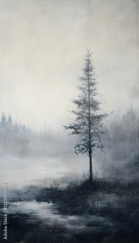 Ethereal light on an isolated tree in an open field - Ethereal light on an isolated tree in an open field -