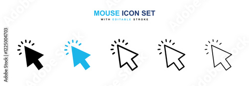 Mouse icons in black and blue collection