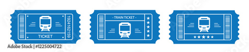 Train boarding pass ticket icon, vector illustration