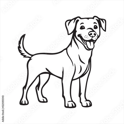Happy Dog Vector Illustration,Smiling Dog Mascot Design,Black and Orange Dog Vector