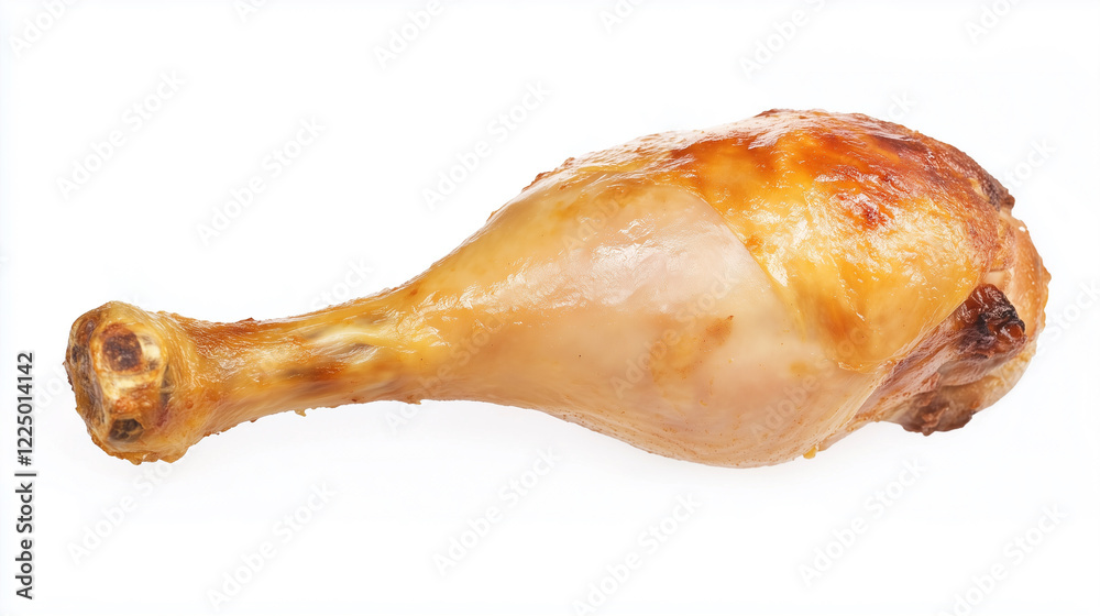 Fried chicken leg isolated on white background for food advertising Fried chicken leg isolated on white background for food advertising