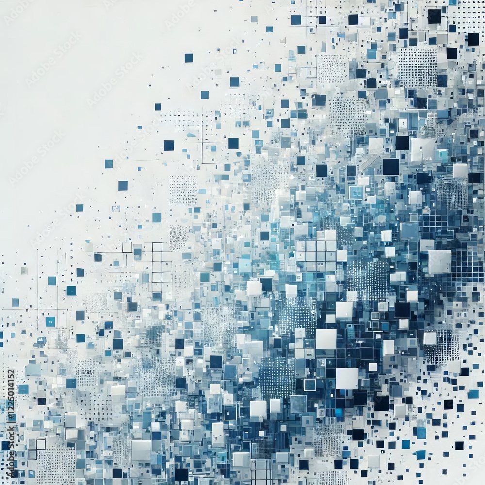 Fototapeta premium The image is an abstract design featuring a predominantly white background. 