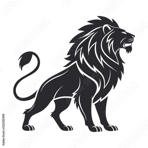 Wallpaper Mural black and white Vector illustration of a lion and silhouette design Torontodigital.ca