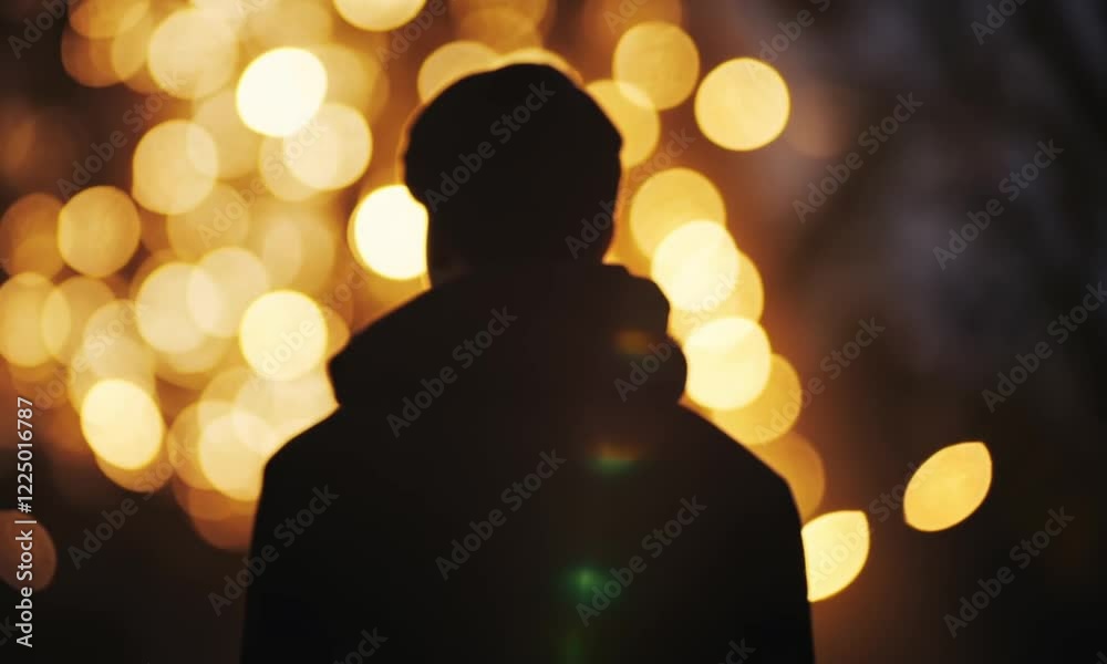Animated Overlay of Shimmering Golden Bokeh Lights Creating Captivating Festive Ambiance Against Dark Background Animated Overlay of Shimmering Golden Bokeh Lights Creating Captivating Festive Ambiance Against Dark Background