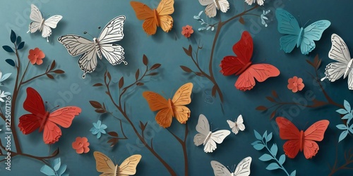 seamless pattern with butterflies