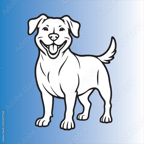 Happy Dog Vector Illustration,Smiling Dog Mascot Design,Black and Orange Dog Vector