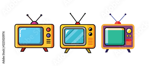 set of television vector, vector and illustration, vector style