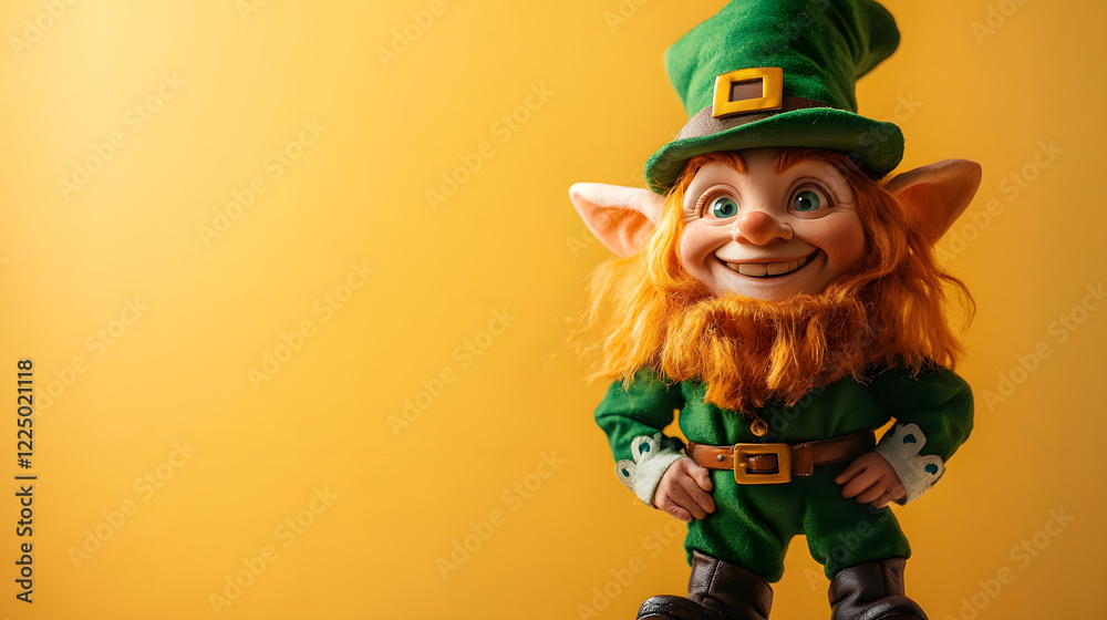Fototapeta premium Saint Patrick's Day background. Black pot full of gold coins and leprechaun hat