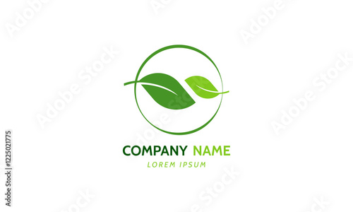 Green leaf, logo vector icon illustration Symbol  eco, plant organic, natural bio  concept