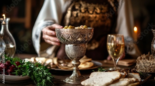 Pesah celebration concept (jewish Passover holiday) photo