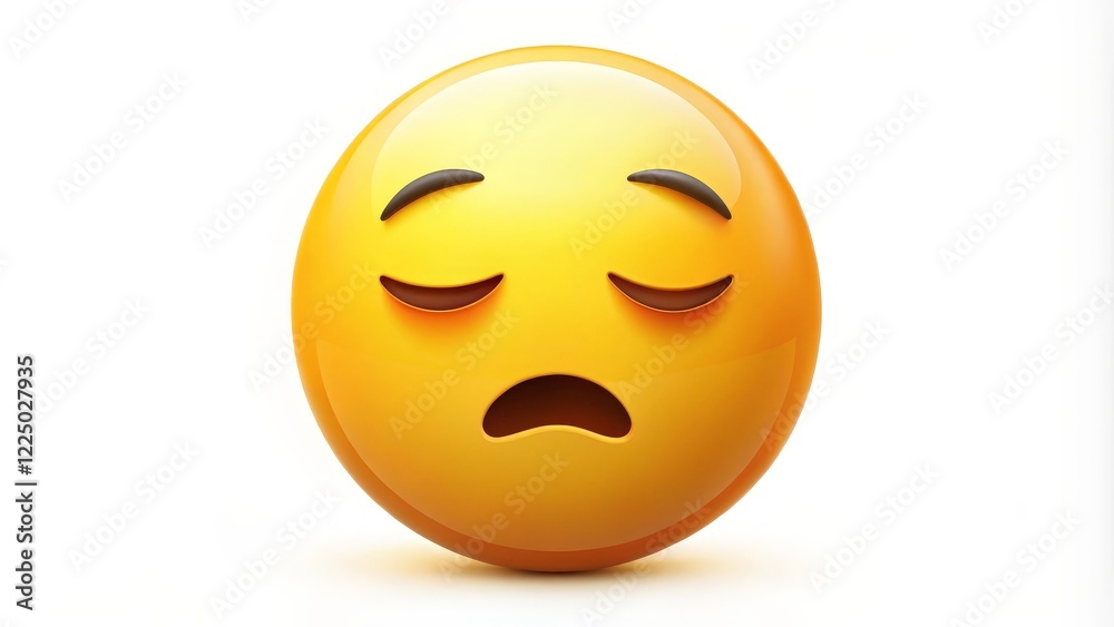 Fototapeta premium Sad emoticon, yellow emoticon, unhappy face