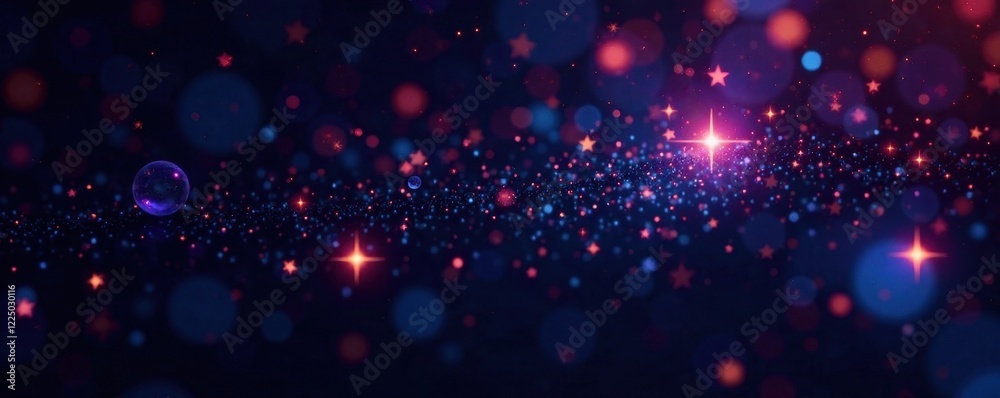 Obraz premium Inky black backdrop, diamond-like stars scattered across , stars, twinkle, space