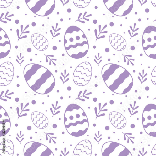 Obraz na płótnie Easter Eggs with seamless ornament pattern, Vector illustration w salonie